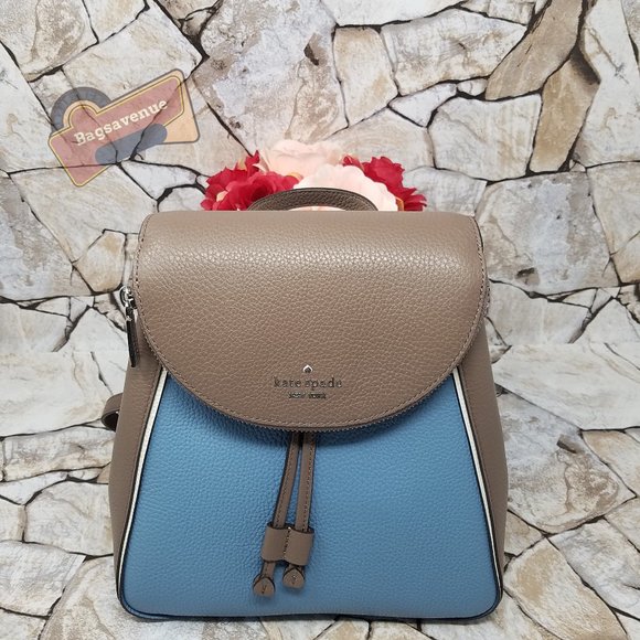 Leila Backpack Colorblock Baltic Sea Kate Spade Blue And Tan - Picture 3 of 11
